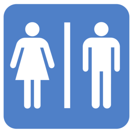 charter bus bathroom sign